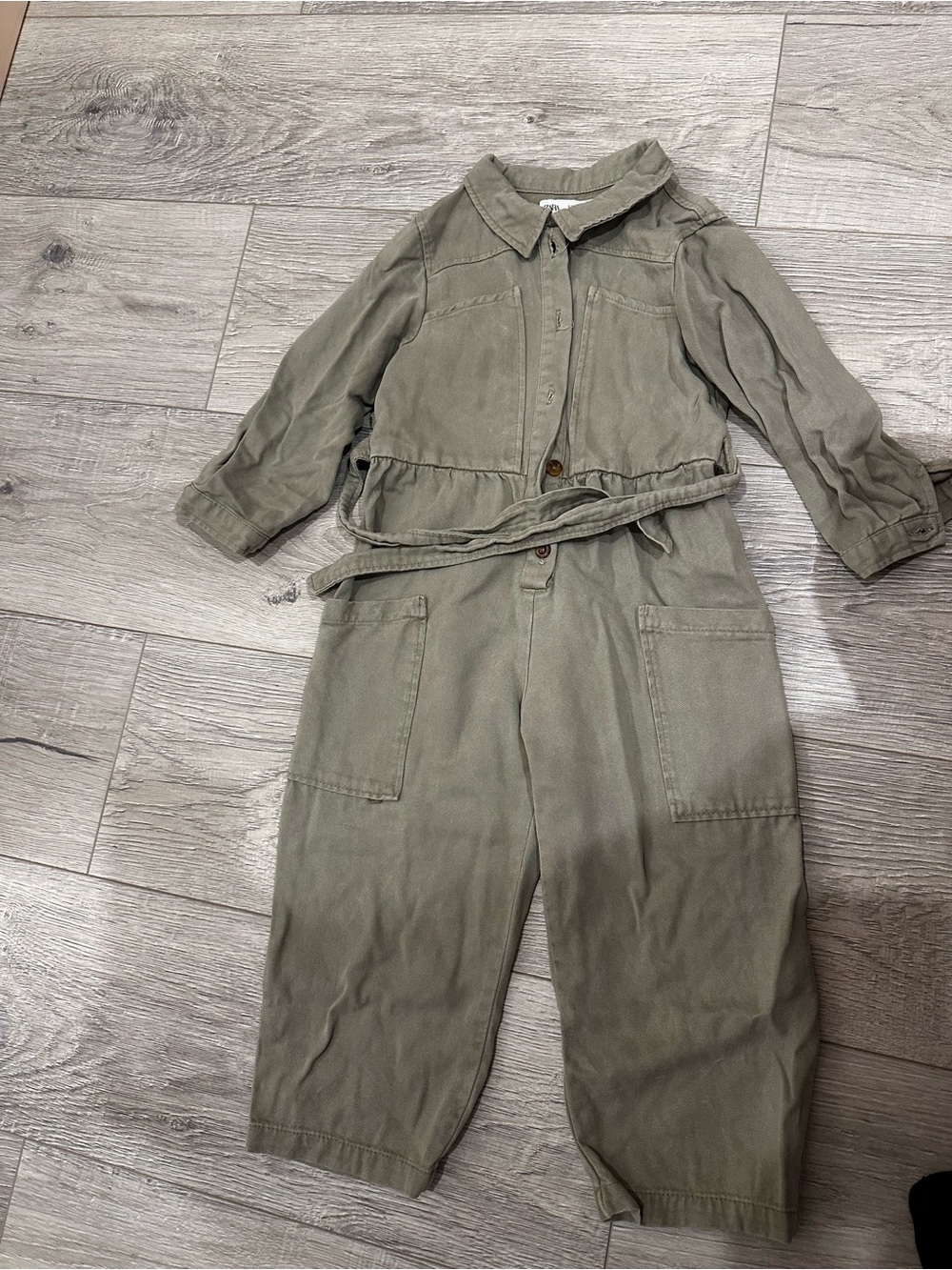 Zara Olive Green Utility Jumpsuit